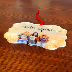 Sister Squad - Personalized Friends Benelux Ornament - Christmas Gift Afro Girls, Trip Girls - Ornament - GoDuckee