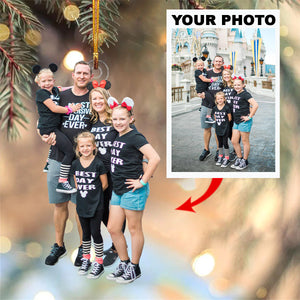 Custom Photo Gifts For Family, Upload A Day At Theme Park Photo Christmas Ornament 27pgvp140924 - Ornament - GoDuckee