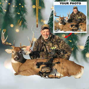 Custom Photo Gifts For Hunter, Deer Hunting Photo Christmas Ornament 30pgxx290824 - Ornament - GoDuckee