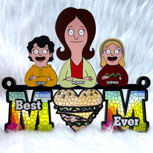 Personalized Gifts For Mom Suncatcher Ornament 04ohtn120225hg Best Mom Ever - Ornament - GoDuckee