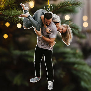 Custom Photo Gifts For Couple, Upload Couple Photo Christmas Ornament 50pgxx290824 - Ornament - GoDuckee