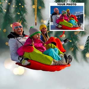 Custom Photo Gifts For Family, Upload Playing In The Snow Photo Christmas Ornament 37pgvp140924 - Ornament - GoDuckee