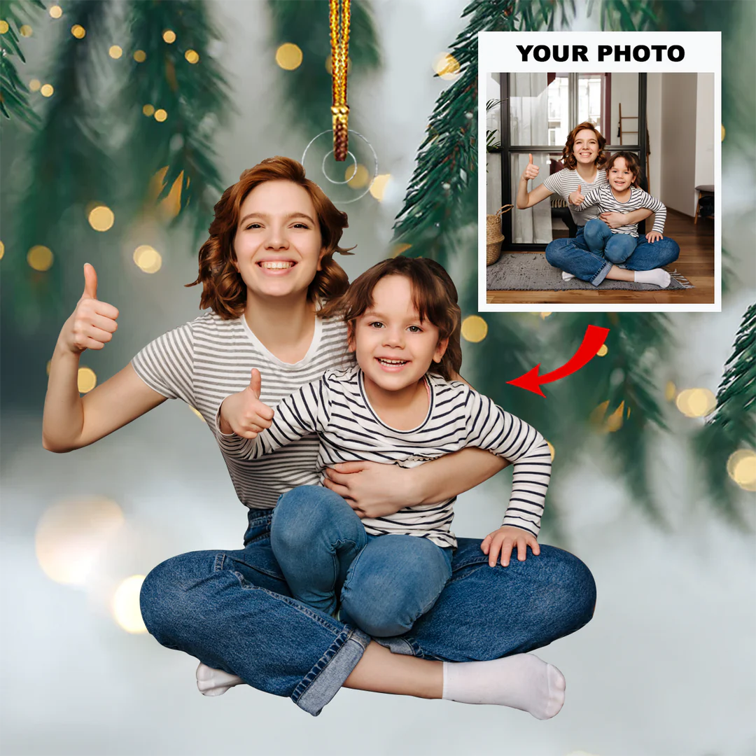 Custom Photo Gifts For Mom, Upload Mom With Kids Photo Christmas Ornament 19pgvp140924 - Ornament - GoDuckee