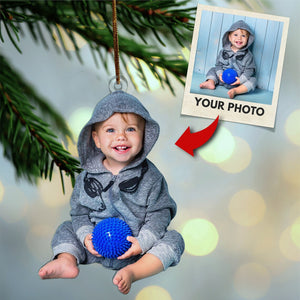 Custom Photo Gifts For Family, Upload Baby Photo Christmas Ornament 16pgxx290824 - Ornament - GoDuckee