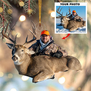 Custom Photo Gifts For Hunter, Deer Hunting Photo Christmas Ornament 32pgxx290824 - Ornament - GoDuckee