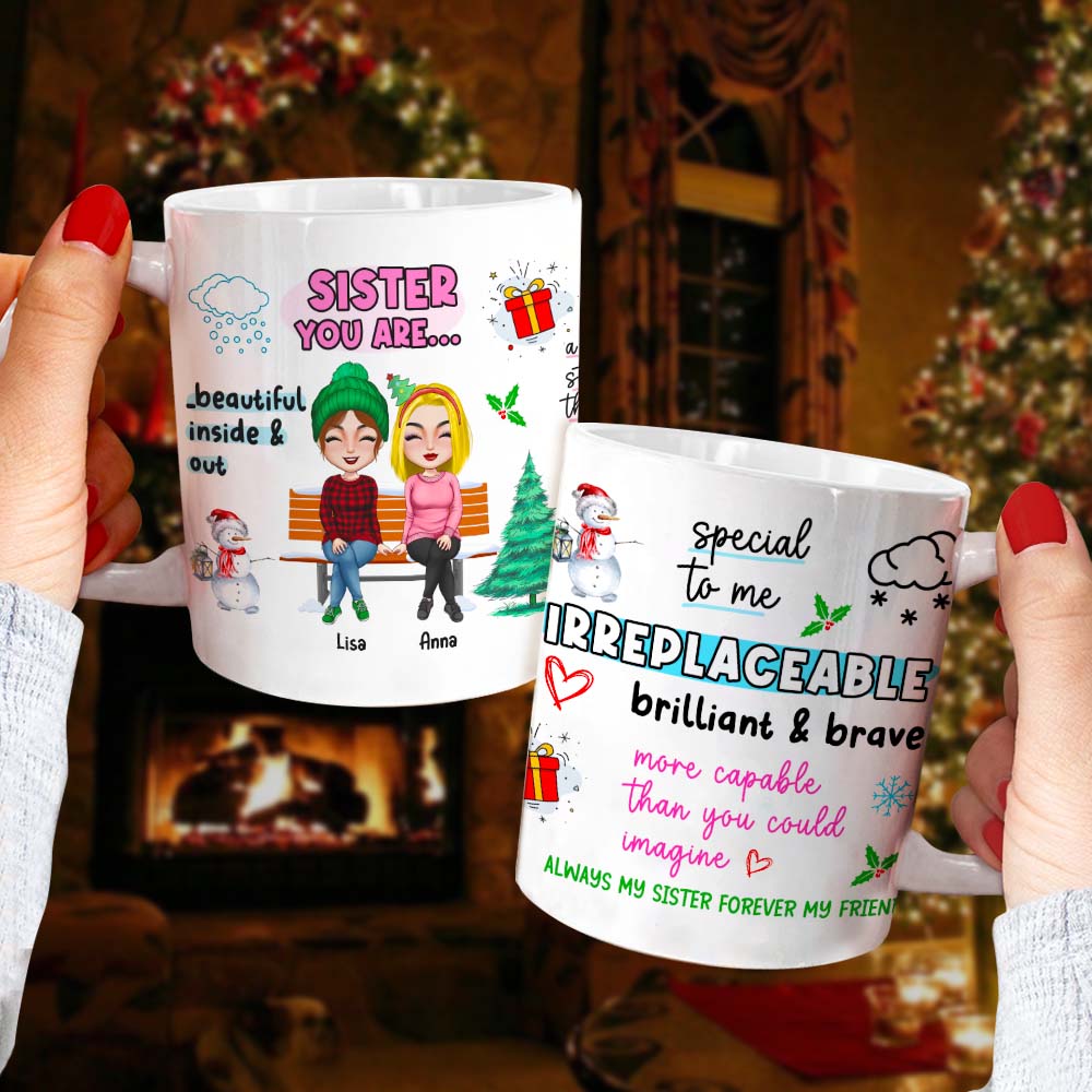 Always My Sister Forever My Friend- Personalized Coffee Mug- Gift For Sister- Christmas Gift - Coffee Mug - GoDuckee