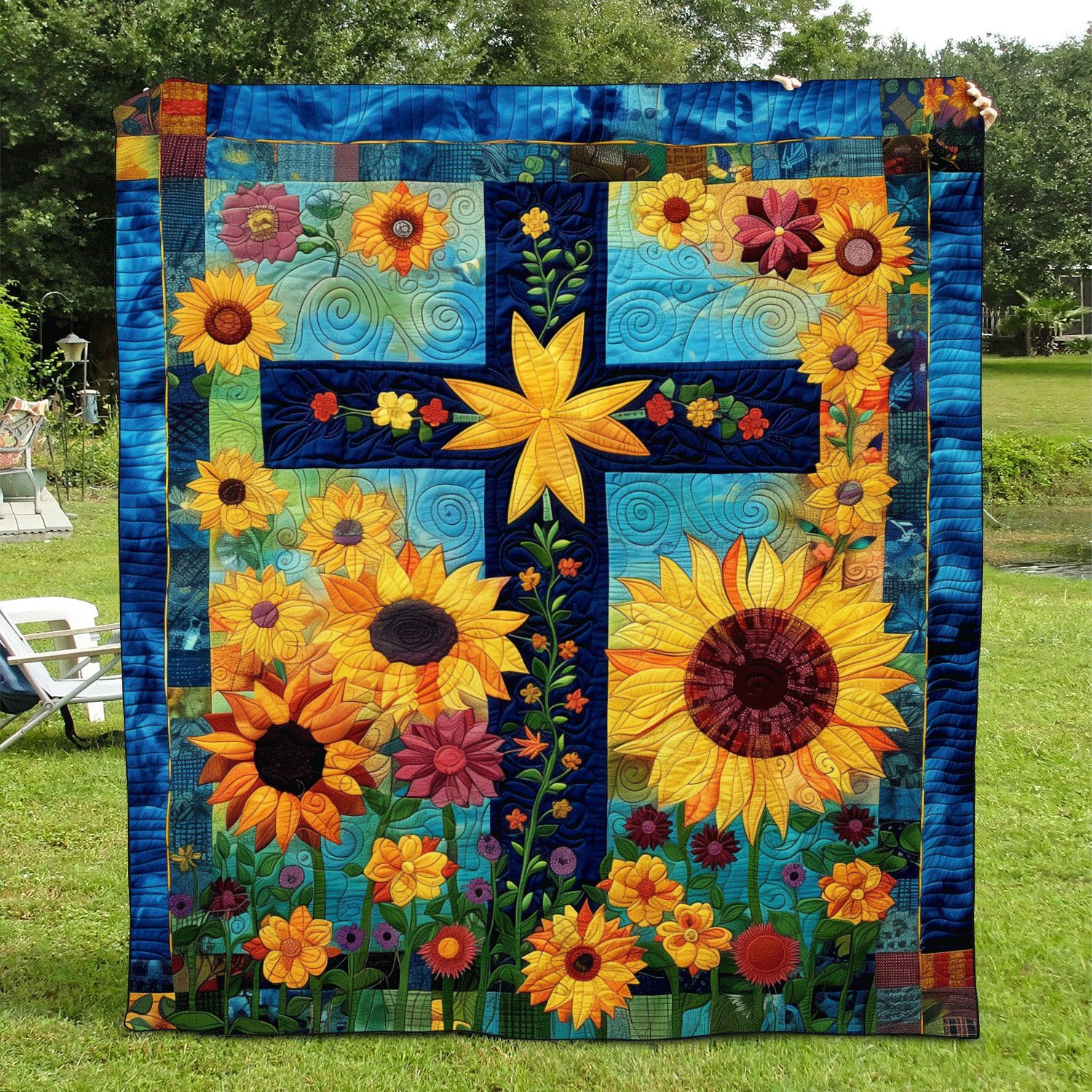Gifts For Christians Quilt Bed Set Eternal Floral Cross Embrace 28acxx160125 - Blanket - GoDuckee