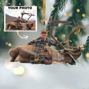 Custom Photo Gifts For Hunter, Deer Hunting Photo Christmas Ornament 32pgxx290824 - Ornament - GoDuckee