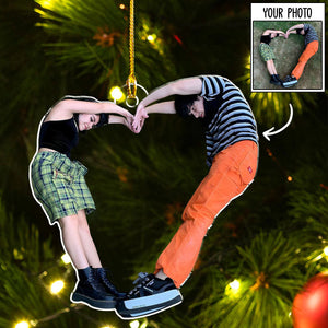 Custom Photo Gifts For Couple, Upload Couple Photo Christmas Ornament 50pgxx290824 - Ornament - GoDuckee