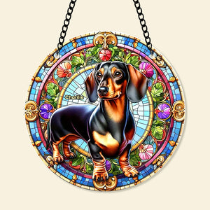 Personalized Gifts For Christmas Suncatcher Ornament 59ACQN240824 Dachshund Dog - Ornament - GoDuckee