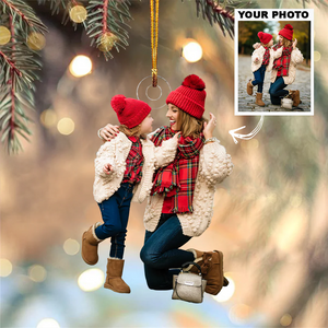 Custom Photo Gifts For Mom, Upload Mom And Kid Christmas Ornament 16pgvp140924 - Ornament - GoDuckee