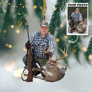 Custom Photo Gifts For Hunter, Deer Hunting Photo Christmas Ornament 32pgxx290824 - Ornament - GoDuckee