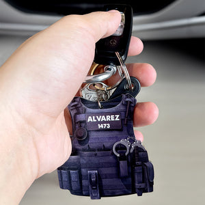 Police Bulletproof Vest - Personalized Flat Keychain - Gift for Police - Keychains - GoDuckee