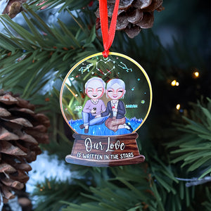 Our Love Is Written In The Stars Personalized Acrylic Ornament, Gift For Couple - Ornament - GoDuckee