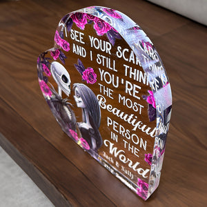 Personalized Gifts For Couple Plaque You're The Most Beautiful Person 02kaqn141223 - Shaped Plaques - GoDuckee