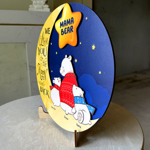Personalized Gifts For Mom Wood Sign We Love You To The Moon And Back - Wood Signs - GoDuckee
