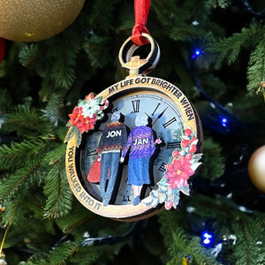 My Life Got Brighter When You Walked Into It, TT Personalized Ornament Christmas Gift For Couple - Ornament - GoDuckee