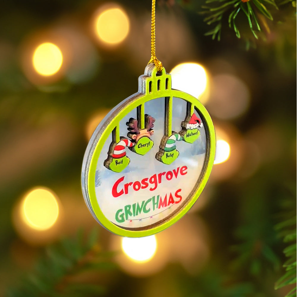 Christmas Family Greenmas Personalized 2 Layer Mixed Ornament 02aclh120922-tt - Ornament - GoDuckee