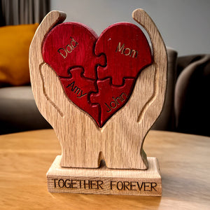 Personalized Hand Family Wooden Art Puzzle, Gift For Family 04ACHU310723 - Wood Sign - GoDuckee