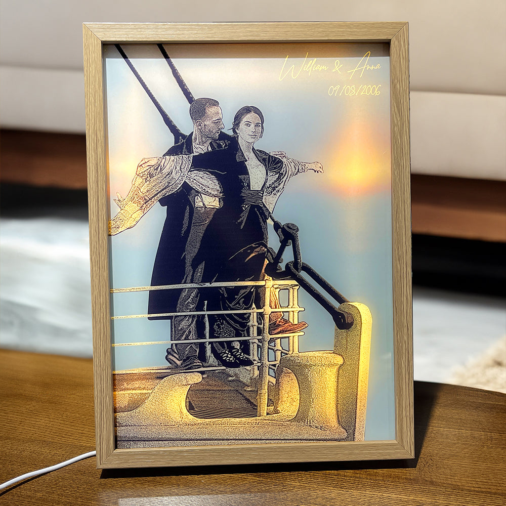 Romantic Couple 02HUDT171123 Personalized Light Picture Frame, Gifts For Him Gifts For Her - Poster & Canvas - GoDuckee