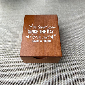 Custom Photo Gifts For Couple Wooden Photo BoxI Love You Since The Day We Meet Anniversary Gifts - Wooden Photo Box - GoDuckee