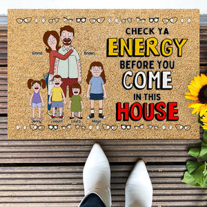 Personalized Gifts For Family Doormat Check Energy Before Coming 02OHLU110225PA - Doormat - GoDuckee