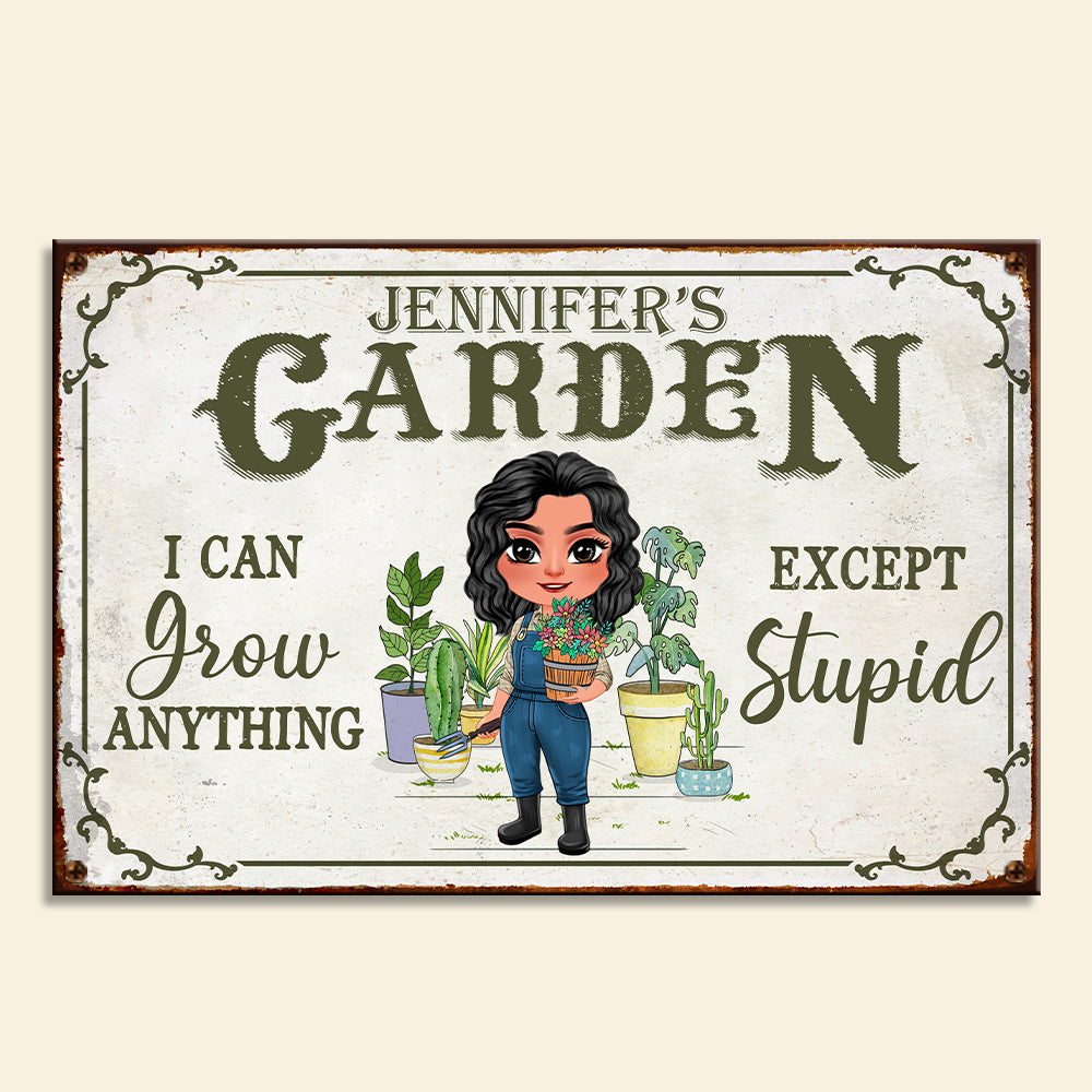 I Can Grow Anything, Gift For Farmer, Personalized Metal Sign, Gardening Lover Metal Sign - Metal Wall Art - GoDuckee