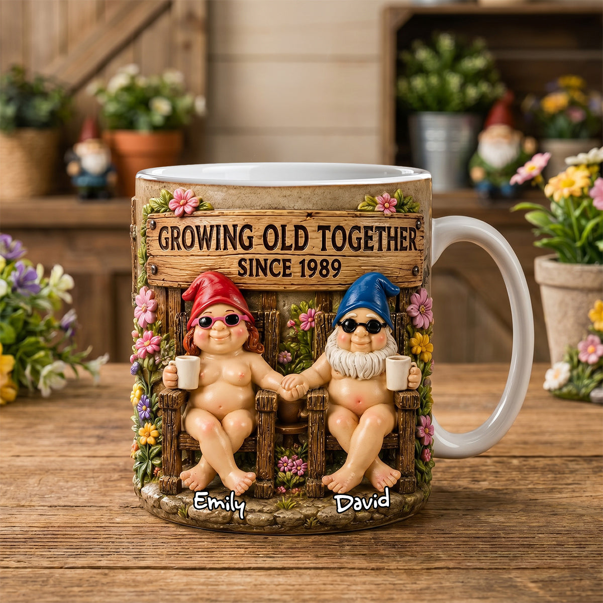 Gnome Naughty Old Couple Coffee Mug - Personalized Gifts For Couple 01nadh190626 - Coffee Mug - GoDuckee