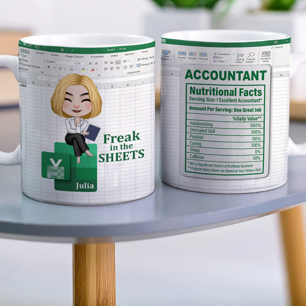 Freak In The Sheets, Gift For Accounting, Personalized Mug, Accounting Girl Coffee Mug - Coffee Mug - GoDuckee