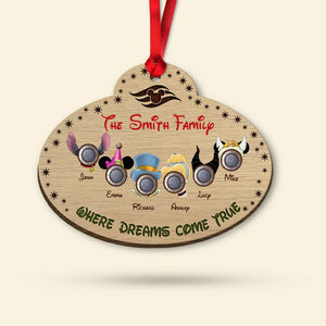 Where Dreams Come True, Gift For Family, Personalized Wood Ornament, Cartoon Family Ornament, Christmas Gift 04OHHN241023 - Ornament - GoDuckee