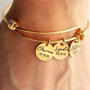 Personalized Gifts For Mom Bangles Custom Name dr01-180124 - Bracelets - GoDuckee