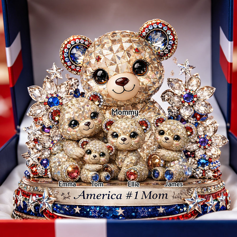 Mother Bear x America 250th Anniversary Acrylic Plaque - Personalized Gifts For Mothers 03todt060326 - Shaped Plaques - GoDuckee