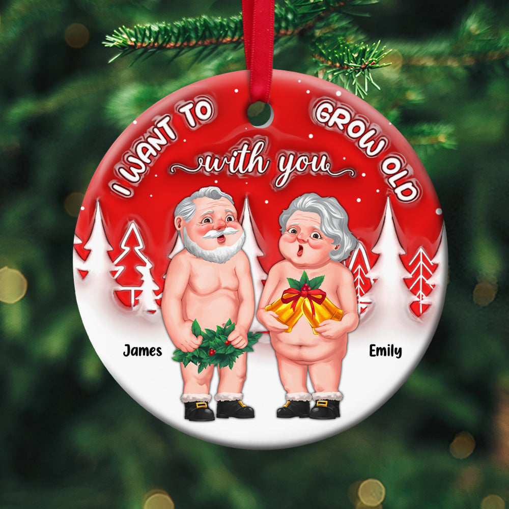 Personalized Gifts For Couple Ceramic Ornament, Funny Christmas Couple Standing 01napu190724 - Ornament - GoDuckee