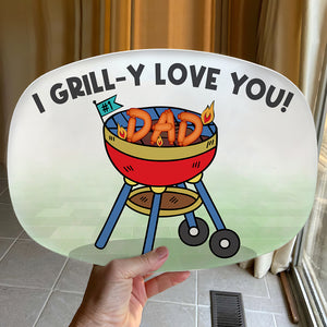 I Grill-y Love You, Personalized Grilling Family Resin Plate - Resin Plate - GoDuckee