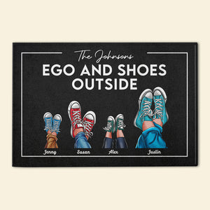 Ego And Shoes Outside, Gift For Family, Personalized Doormat, Sneakers Family Doormat 05QHHN181223TM - Doormat - GoDuckee