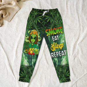 Gifts For Weed Lovers Sweatpants 04totn101224 Smoke Eat Sleep Repeat - Shorts and Pants - GoDuckee