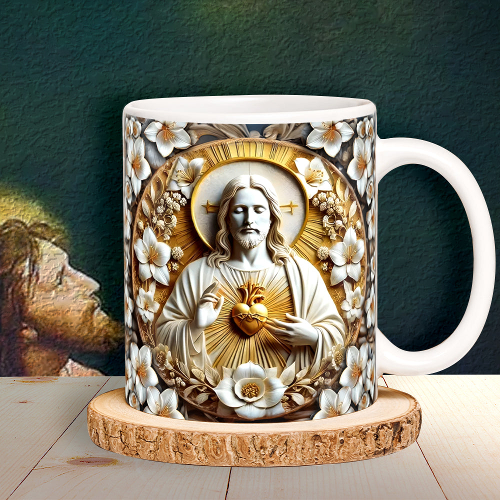 Gifts For Christian Coffee Mug Jesus Sacred Heart 05XQLU230125 - Coffee Mug - GoDuckee
