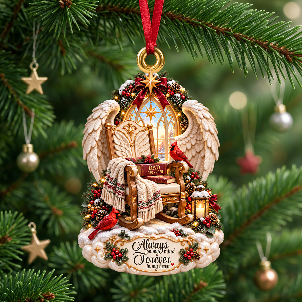 Angel Wings Memorial Ornament - Personalized Gifts For Remember Christmas Ornament 09TODH191026 - Ornament - GoDuckee