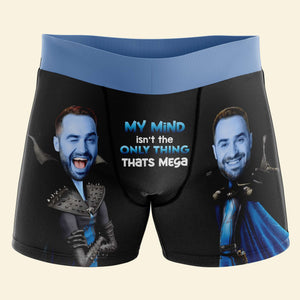 Custom Photo Gifts For Couple Men's Boxers My Mind Isn't The Only Thing Thats Mega 04TOHN250124 - Boxers & Briefs - GoDuckee