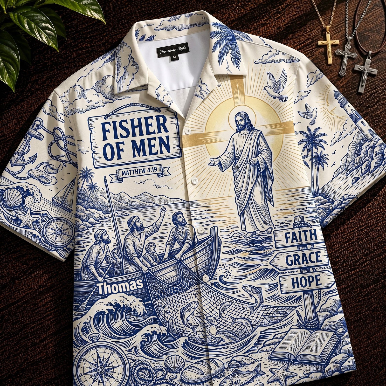 Jesus Fisher of Men Hawaiian Shirt – Personalized Gifts For Christian 05tylu300626 - Hawaiian Shirts - GoDuckee