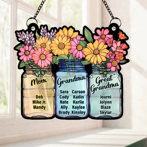 Personalized Gifts For Mom Suncatcher Window Hanging Ornament 03HUDT020524 - Ornaments - GoDuckee