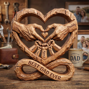 Dad Fist Bump Heart Plaque, Personalized Gifts For Dads 02QHDH140526 - Shaped Plaques - GoDuckee