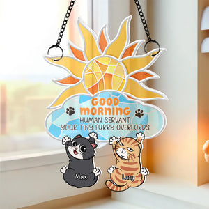 Personalized Gifts For Cat Lovers Suncatcher Window Hanging Ornament 01qhqn030624 - Ornaments - GoDuckee