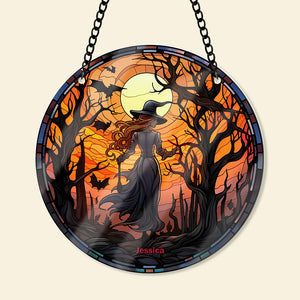 Personalized Gift For Witch Lovers, Halloween Suncatcher Ornamnent 92ACQN270824 - Ornament - GoDuckee