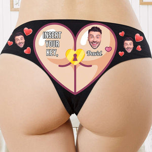 Insert Your Key - Let Me Unlock , Personalized Couple Boxer Briefs, Gifts For Him Gifts For Her - Boxer Briefs - GoDuckee