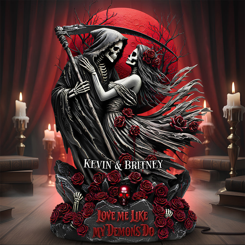 Skeleton Couple Acrylic Light Box - Personalized Gifts For Couples 05hudt091225 - Light Box - GoDuckee