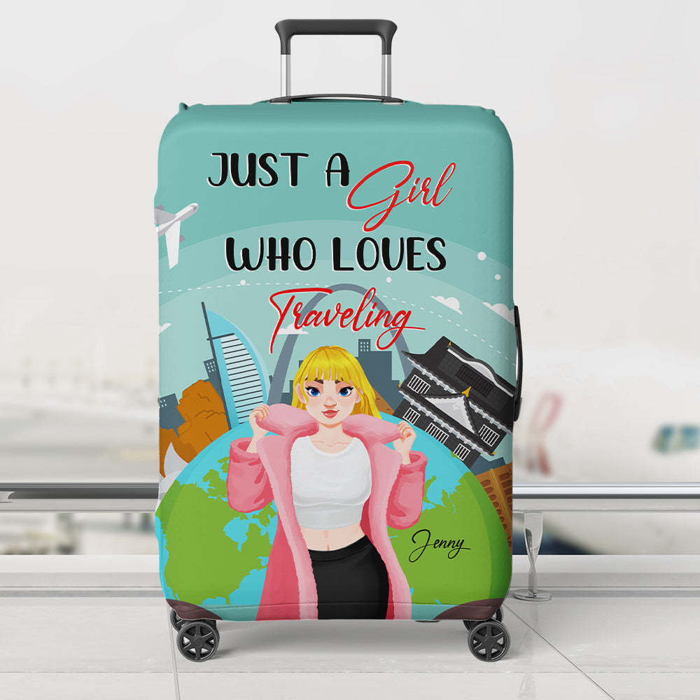 Personalized Gifts For Girl Traveling Lover Luggage Cover 04XQMH201224PA - Luggage Covers - GoDuckee