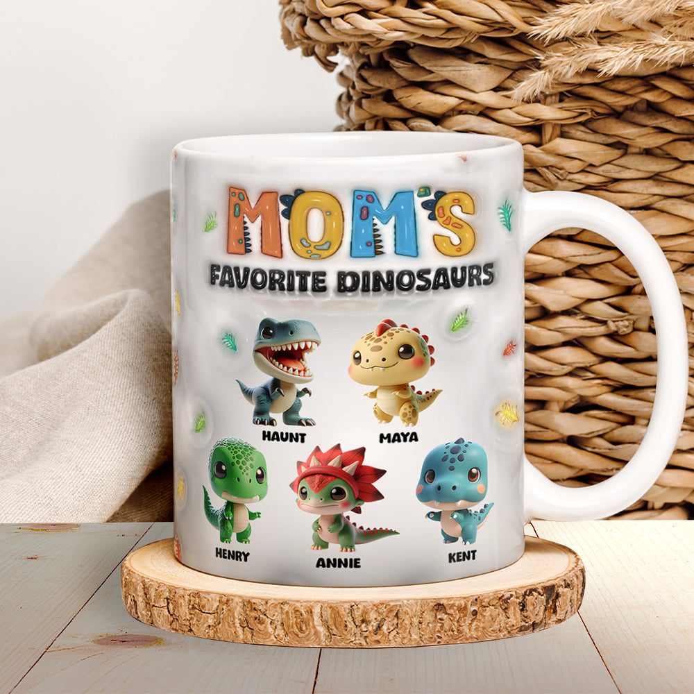 Personalized Gifts For Mom Coffee Mug Adorable Dinosaurs 02KALU060225 - Coffee Mug - GoDuckee