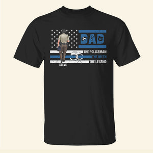 Dad Policeman The Myth The Legend Personalized Shirt, Gift For Police Dad - Shirts - GoDuckee