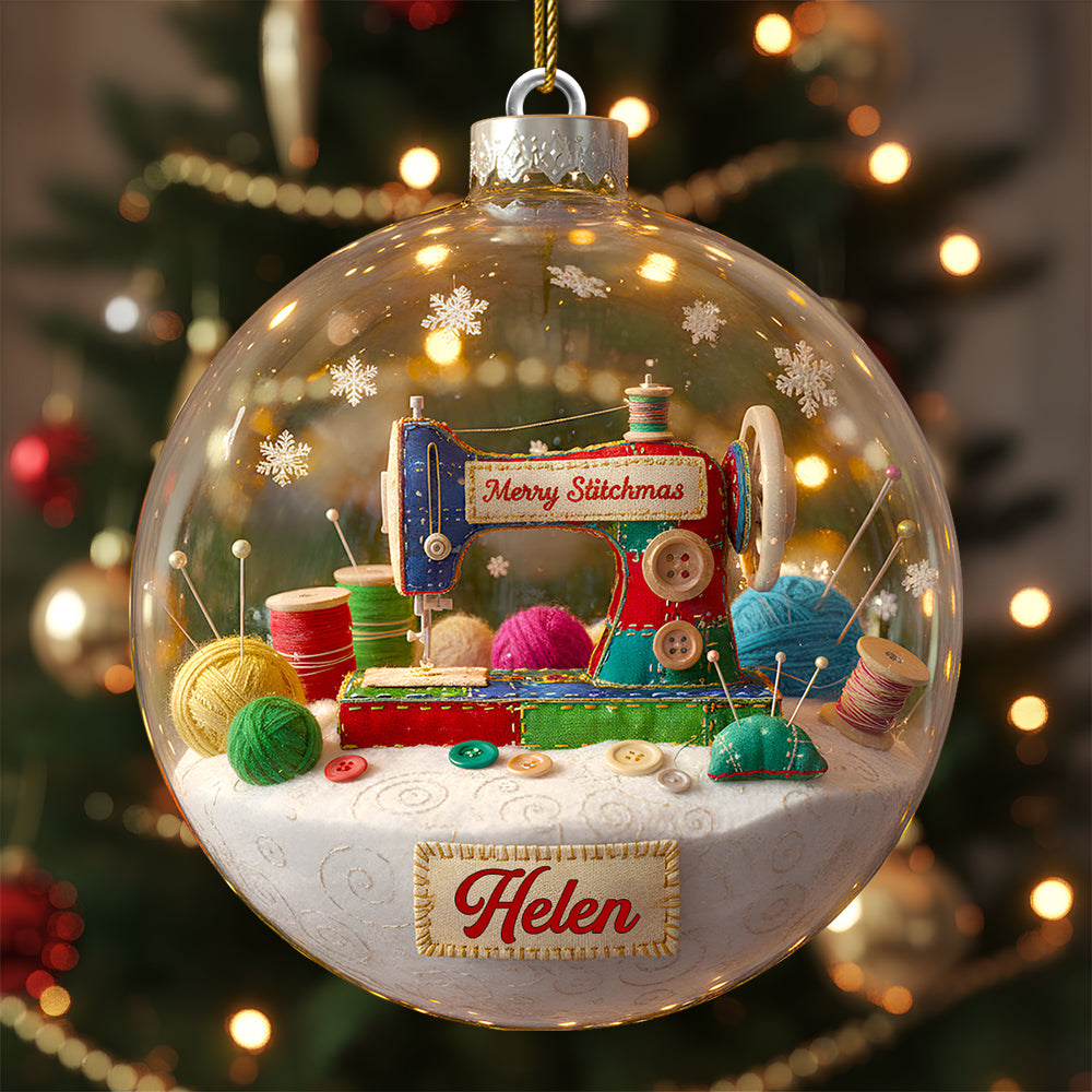 Merry Sewing Christmas Ornament Personalized Gifts for Sewing Lovers 01KIDT300925 - Ornament - GoDuckee